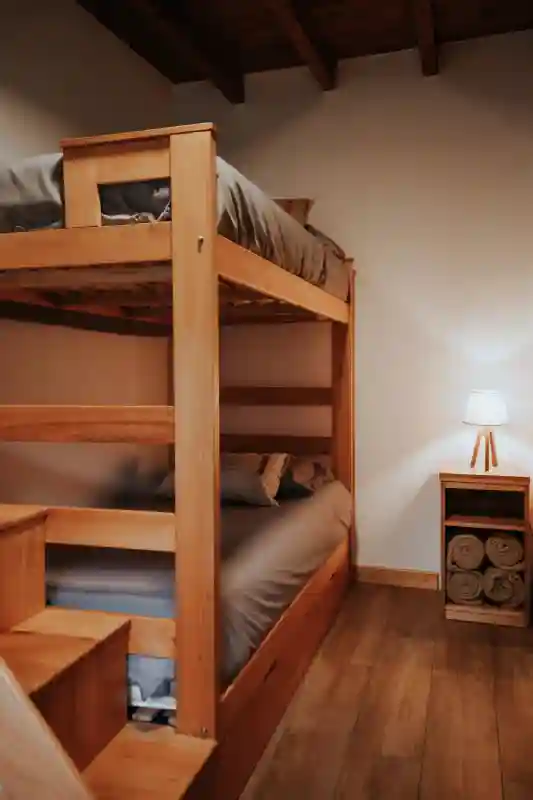 One of the bunk beds in the third room