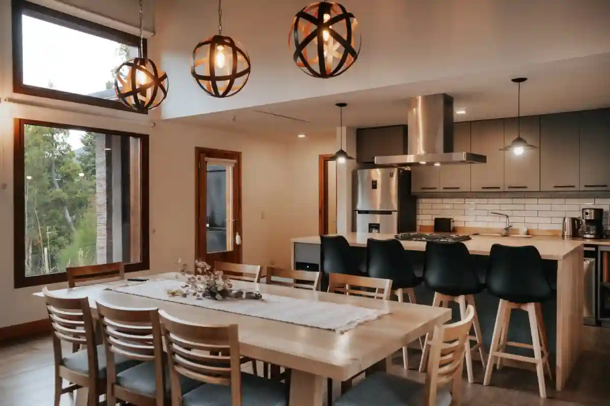 Dining room and kitchen