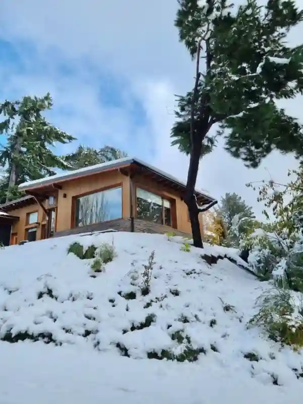 Outside the house covered in snow