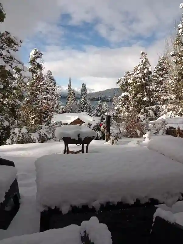 Snow covered deck