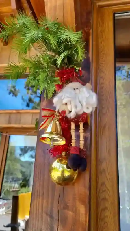 Christmas decoration at the entrance of the house